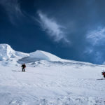 Dr. Criscitiello and Rebecca Haspel navigating an icefall on Mount Logan, May 2021. Photo by Zac Robinson.