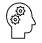 small technical support icon profile of a person with gears
